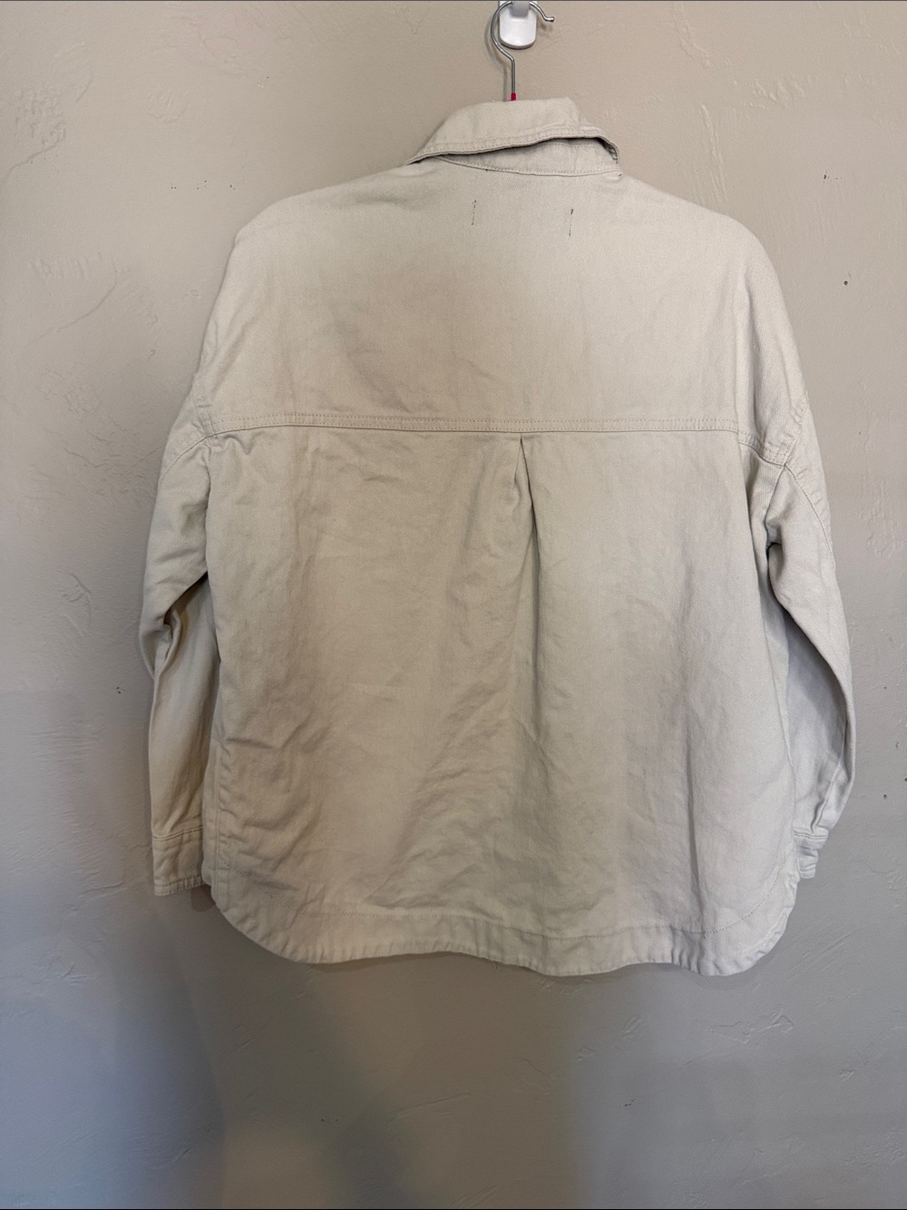 Zara White Denim Gold Button Jacket XS (m1) - Picture 5 of 5
